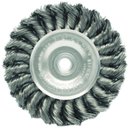 4" Diameter - 3/8-1/2" Arbor Hole - Knot Twist Stainless Straight Wheel - Apex Tool & Supply