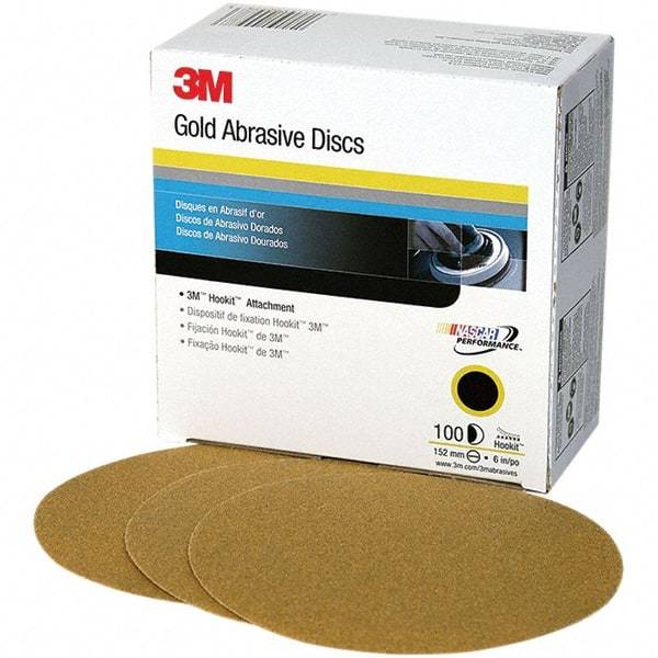 3M - 6" Diam, 120 Grit, Aluminum Oxide Hook & Loop Disc - Fine Grade, Coated, C Weight Paper Backing, Series 236U - Apex Tool & Supply