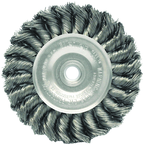 4" Diameter - 3/8-1/2" Arbor Hole - Knot Twist Stainless Straight Wheel - Apex Tool & Supply