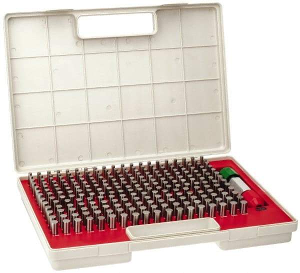 Starrett - 250 Piece, 0.251-0.5 Inch Diameter, Steel, Plug and Pin Gage Set - Plus 0.0002 Inch Tolerance, Class ZZ - Apex Tool & Supply