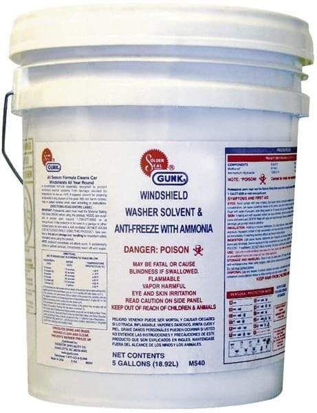Gunk - Windshield Washer Fluid - 5 Gal Pail - Apex Tool & Supply