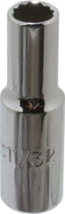 Proto - 11/32", 3/8" Drive, Deep Hand Socket - 12 Points, 2-1/8" OAL, Alloy Steel, Chrome Finish - Apex Tool & Supply