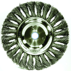 6" Diameter - 1/2-5/8" Arbor Hole - Knot Twist Stainless Straight Wheel - Apex Tool & Supply