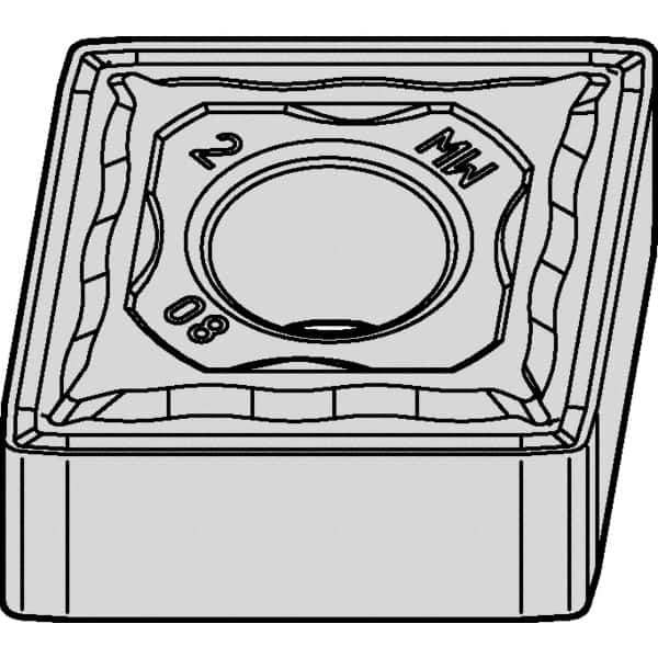 Kennametal - CNMG432 MW Grade KCP10B Carbide Turning Insert - TiCN/Al2O3/TiOCN Finish, 80° Diamond, 1/2" Inscr Circle, 3/16" Thick, 1/32" Corner Radius - Apex Tool & Supply