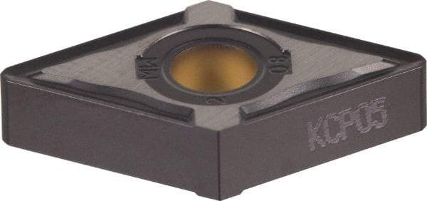 Kennametal - DNMG444 RP Grade KCP10 Carbide Turning Insert - TiCN/Al2O3 Finish, 55° Diamond, 1/2" Inscr Circle, 1/4" Thick, 1/16" Corner Radius - Apex Tool & Supply