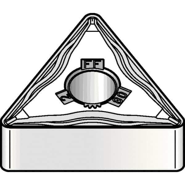 Kennametal - TNMG331 FF Grade KCU10 Carbide Turning Insert - TiAlN Finish, 60° Triangle, 3/8" Inscr Circle, 3/16" Thick, 1/64" Corner Radius - Apex Tool & Supply