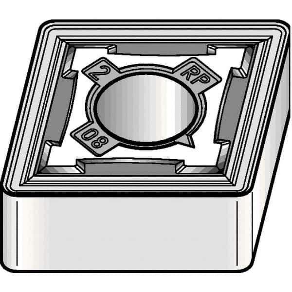 Kennametal - CNMG643 RP Grade KCP10B Carbide Turning Insert - TiOCN Finish, 80° Diamond, 3/4" Inscr Circle, 1/4" Thick, 3/64" Corner Radius - Apex Tool & Supply