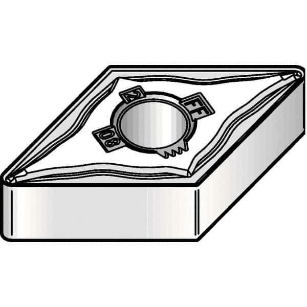 Kennametal - DNMG332 FF Grade KCP05B Carbide Turning Insert - TiOCN Finish, 55° Diamond, 3/8" Inscr Circle, 3/16" Thick, 1/32" Corner Radius - Apex Tool & Supply