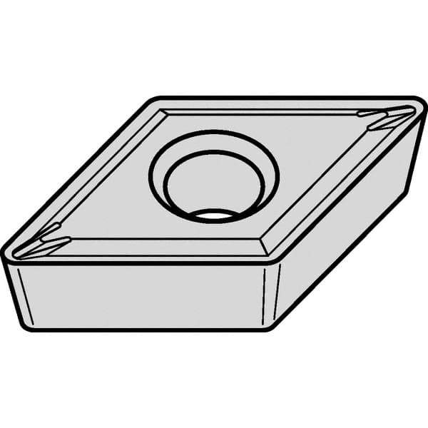 Kennametal - DCMT431 LF Grade KCP10 Carbide Turning Insert - TiCN/Al2O3 Finish, 55° Diamond, 1/2" Inscr Circle, 3/16" Thick, 1/64" Corner Radius - Apex Tool & Supply