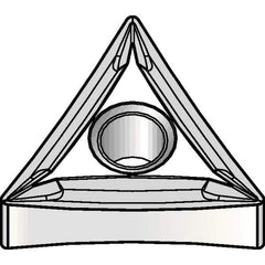 Kennametal - TNMP332 K Grade KCP10 Carbide Turning Insert - TiCN/Al2O3 Finish, 60° Triangle, 3/8" Inscr Circle, 3/16" Thick, 1/32" Corner Radius - Apex Tool & Supply