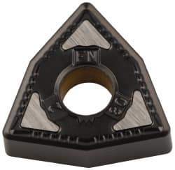 Kennametal - WNMG432 FN Grade KCK05 Carbide Turning Insert - TiCN/Al2O3 Finish, 80° Trigon, 1/2" Inscr Circle, 3/16" Thick, 1/32" Corner Radius - Apex Tool & Supply