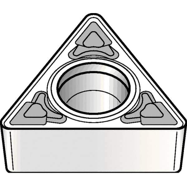 Kennametal - TPMT32.52 MF Grade KCM25B Carbide Turning Insert - TiOCN Finish, 60° Triangle, 3/8" Inscr Circle, 5/32" Thick, 1/32" Corner Radius - Apex Tool & Supply