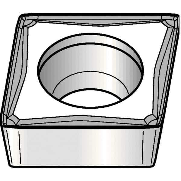 Kennametal - CPMT32.52 FW Grade KCK20 Carbide Turning Insert - TiCN/Al2O3 Finish, 80° Diamond, 3/8" Inscr Circle, 5/32" Thick, 1/32" Corner Radius - Apex Tool & Supply