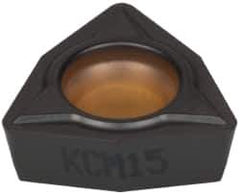 Kennametal - WPMT32.52 LF Grade KCM15 Carbide Turning Insert - TiCN/Al2O3 Finish, 80° Trigon, 3/8" Inscr Circle, 5/32" Thick, 1/32" Corner Radius - Apex Tool & Supply