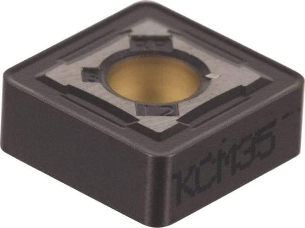 Kennametal - SNMG432 RP Grade KCM35 Carbide Turning Insert - TiN/TiCN/Al2O3 Finish, 90° Square, 1/2" Inscr Circle, 3/16" Thick, 1/32" Corner Radius - Apex Tool & Supply