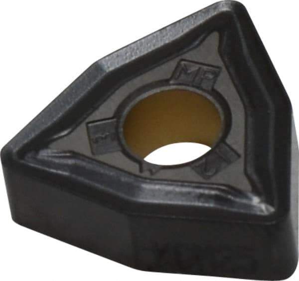 Kennametal - WNMG433 MP Grade KCM25 Carbide Turning Insert - TiCN/Al2O3 Finish, 80° Trigon, 1/2" Inscr Circle, 3/16" Thick, 3/64" Corner Radius - Apex Tool & Supply
