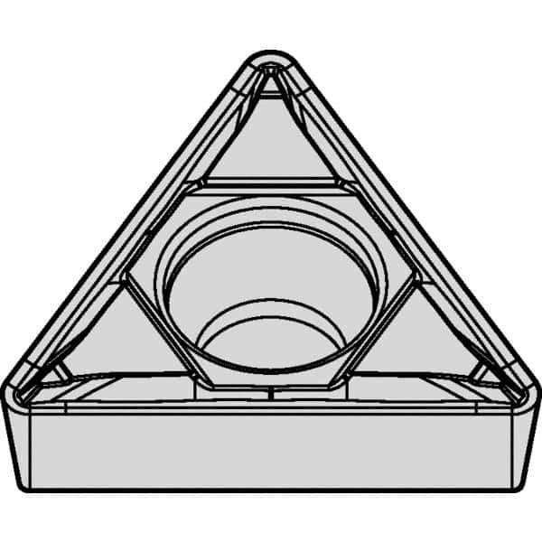 Kennametal - TPMT32.51 FP Grade KCM25 Carbide Turning Insert - TiCN/Al2O3 Finish, 60° Triangle, 3/8" Inscr Circle, 5/32" Thick, 1/64" Corner Radius - Apex Tool & Supply