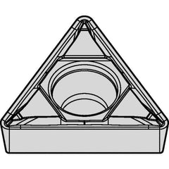 Kennametal - TCMT21.51 FP Grade KTP10 Cermet Turning Insert - TiN/TiCN/TiN Finish, 60° Triangle, 1/4" Inscr Circle, 3/32" Thick, 1/64" Corner Radius - Apex Tool & Supply