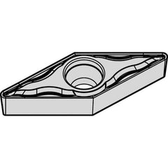 Kennametal - VBMT330.5 FP Grade KTP10 Cermet Turning Insert - TiN/TiCN/TiN Finish, 35° Diamond, 3/8" Inscr Circle, 3/16" Thick, 0.0079" Corner Radius - Apex Tool & Supply