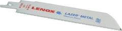 Lenox - 6" Long x 1" Thick, Bi-Metal Reciprocating Saw Blade - Straight Profile, 18 TPI, Toothed Edge - Apex Tool & Supply