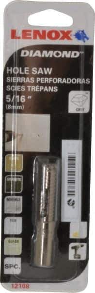 Lenox - 5/16" Diam, 1-1/8" Cutting Depth, Hole Saw - Diamond Grit Saw, Continuous Edge - Apex Tool & Supply