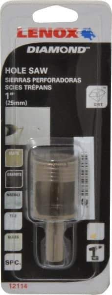 Lenox - 1" Diam, 1-1/8" Cutting Depth, Hole Saw - Diamond Grit Saw, Continuous Edge - Apex Tool & Supply
