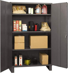 Durham - 3 Shelf Locking Storage Cabinet - Steel, 48" Wide x 24" Deep x 72" High, Gray - Apex Tool & Supply