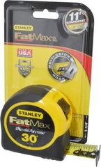 Stanley - 30' x 1-1/4" Yellow Blade Tape Measure - 1/16" Graduation, Inch Graduation Style, Yellow/Black Case - Apex Tool & Supply