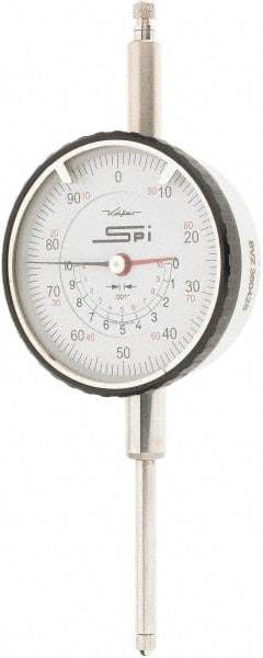 SPI - 0-100 Dial Reading, 0.001" Graduation Dial Drop Indicator - 2-1/4" Dial - Apex Tool & Supply