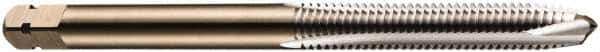 DORMER - M2x0.40 Metric Coarse, 3 Flute, Bright Finish, Cobalt Spiral Point Tap - Plug Chamfer, Right Hand Thread, 41mm OAL, 8mm Thread Length, 2.5mm Shank Diam, 6H Class of Fit, Series E000 - Exact Industrial Supply