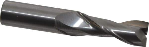 OSG - 5/8", 1-5/8" LOC, 5/8" Shank Diam, 3-1/2" OAL, 2 Flute, Solid Carbide Square End Mill - Single End, Uncoated, Spiral Flute, 30° Helix, Centercutting, Right Hand Cut, Right Hand Flute, Series 2022 - Apex Tool & Supply