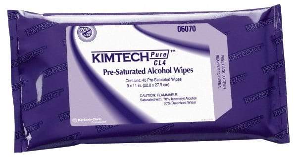 Kimtech - W4 Flat Fold Clean Room/Lab/Critical Task Wipes - Poly Pack, 11" x 9" Sheet Size, White - Apex Tool & Supply