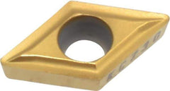 Kennametal - DPGT21.51 LF Grade KC730 Carbide Turning Insert - TiN Finish, 55° Diamond, 1/4" Inscr Circle, 3/32" Thick, 1/64" Corner Radius - Apex Tool & Supply