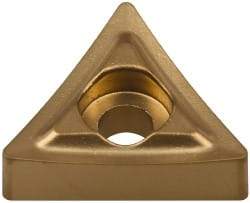 Kennametal - T221 P Grade KC850 Carbide Turning Insert - TiC/TiCN/TiN Finish, 60° Triangle, 1/4" Inscr Circle, 1/8" Thick, 1/64" Corner Radius - Apex Tool & Supply