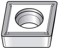 Kennametal - CCMT21.52 LF Grade KT315 Cermet Turning Insert - TiN/TiCN/TiN Finish, 80° Diamond, 1/4" Inscr Circle, 3/32" Thick, 1/32" Corner Radius - Apex Tool & Supply