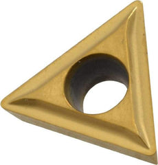 Kennametal - TPMT21.51 LF Grade KC730 Carbide Turning Insert - TiN Finish, 60° Triangle, 1/4" Inscr Circle, 3/32" Thick, 1/64" Corner Radius - Apex Tool & Supply