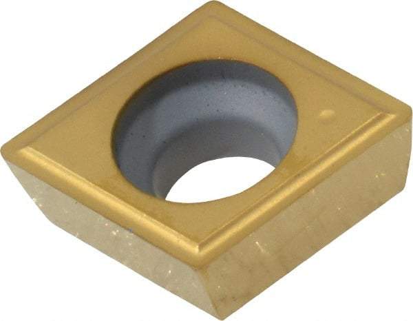 Kennametal - CPGM32.51 Grade KC730 Carbide Turning Insert - TiN Finish, 80° Diamond, 3/8" Inscr Circle, 5/32" Thick, 1/64" Corner Radius - Apex Tool & Supply