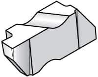 Kennametal - 3105NG Grade KC5025, 2.67mm Cutting Width Carbide Grooving Insert - 3.81mm Max Depth of Cut, Right Hand, 0.19mm Corner Radius, TiAlN Finish - Apex Tool & Supply