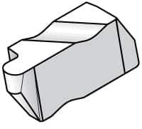 Kennametal - 2047NR Grade KC850, 2.39mm Cutting Width Carbide Grooving Insert - 2.79mm Max Depth of Cut, Left Hand, 1.19mm Corner Radius, TiC/TiCN/TiN Finish - Apex Tool & Supply