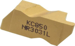 Kennametal - 3031NR Grade KC850, 1.58mm Cutting Width Carbide Grooving Insert - 2.39mm Max Depth of Cut, Left Hand, 0.79mm Corner Radius, TiC/TiCN/TiN Finish - Apex Tool & Supply