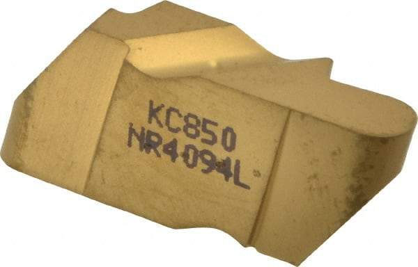 Kennametal - 4094NR Grade KC850, 4.78mm Cutting Width Carbide Grooving Insert - 6.35mm Max Depth of Cut, Left Hand, 2.39mm Corner Radius, TiC/TiCN/TiN Finish - Apex Tool & Supply