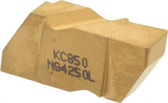 Kennametal - 4250NG K Grade KC850, 6.35mm Cutting Width Carbide Grooving Insert - 6.35mm Max Depth of Cut, Left Hand, 0.57mm Corner Radius, TiC/TiCN/TiN Finish - Apex Tool & Supply
