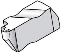 Kennametal - 4062NR K Grade KC5010, 3.18mm Cutting Width Carbide Grooving Insert - 3.81mm Max Depth of Cut, Right Hand, 1.59mm Corner Radius, TiAlN Finish - Apex Tool & Supply