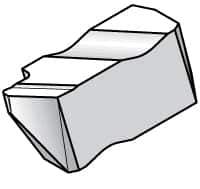 Kennametal - 2012NP K Grade KC730, 3.68mm Cutting Width Carbide Grooving Insert - 2.79mm Max Depth of Cut, Right Hand, 0.34mm Corner Radius, TiN Finish - Apex Tool & Supply