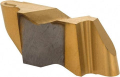 Kennametal - 3062NR K Grade KC730, 3.18mm Cutting Width Carbide Grooving Insert - 3.81mm Max Depth of Cut, Left Hand, 1.59mm Corner Radius, TiN Finish - Apex Tool & Supply