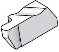 Kennametal - 4062NRD Grade K68, 3.18mm Cutting Width Carbide Grooving Insert - 6.35mm Max Depth of Cut, Right Hand, 1.59mm Corner Radius, Uncoated - Apex Tool & Supply