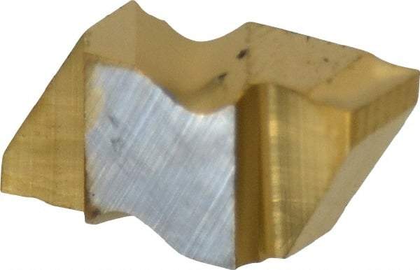 Kennametal - 2125NG K Grade KC730, 3.18mm Cutting Width Carbide Grooving Insert - 2.79mm Max Depth of Cut, Right Hand, 0.19mm Corner Radius, TiN Finish - Apex Tool & Supply