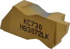Kennametal - 3072NG K Grade KC730, 1.83mm Cutting Width Carbide Grooving Insert - 2.39mm Max Depth of Cut, Left Hand, 0.19mm Corner Radius, TiN Finish - Apex Tool & Supply