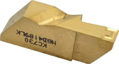 Kennametal - 4189NGD K Grade KC730, 4.8mm Cutting Width Carbide Grooving Insert - 9.53mm Max Depth of Cut, Left Hand, 0.57mm Corner Radius, TiN Finish - Apex Tool & Supply