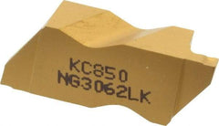 Kennametal - 3062NG K Grade KC850, 1.58mm Cutting Width Carbide Grooving Insert - 2.39mm Max Depth of Cut, Left Hand, 0.19mm Corner Radius, TiC/TiCN/TiN Finish - Apex Tool & Supply